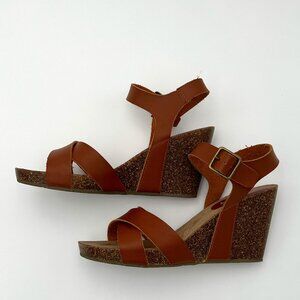 Esprit espadrilles heels sandals in brown tan, size 7
